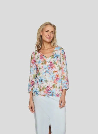 Rabe open round neck top 54 124100