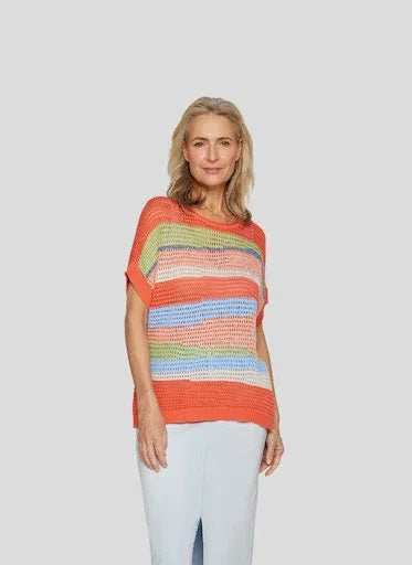 Rabe short sleeve stripe sweater 54 224602