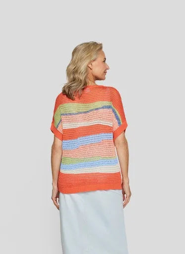 Rabe short sleeve stripe sweater 54 224602