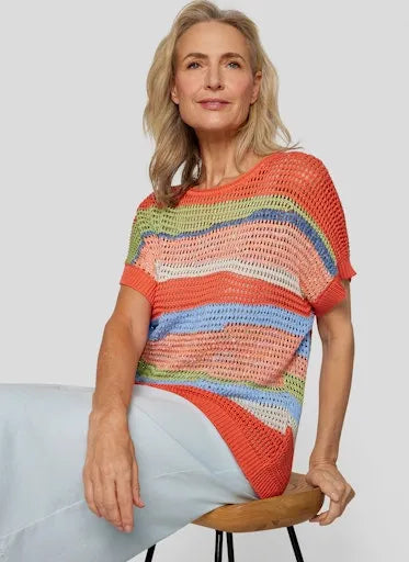 Rabe short sleeve stripe sweater 54 224602