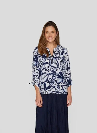 Rabe bold floral print top 54 223101