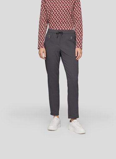 Rabe Granite Straight Leg Trousers with Elasticated Waist & Zip Pockets 55-124454