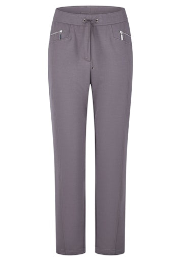 Rabe Granite Straight Leg Trousers with Elasticated Waist & Zip Pockets 55-124454