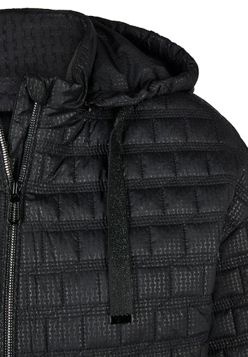 Rabe Black Padded Hooded Jacket – Zip Front, Detachable Hood 55-222821
