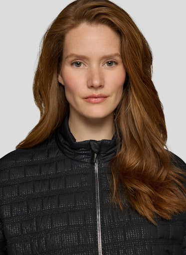 Rabe Black Padded Hooded Jacket – Zip Front, Detachable Hood 55-222821