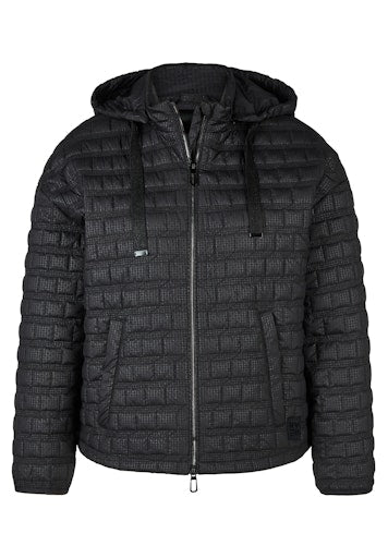 Rabe Black Padded Hooded Jacket – Zip Front, Detachable Hood 55-222821