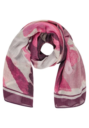 Rabe Large Square Scarf in Plum Abstract Print 55-222940