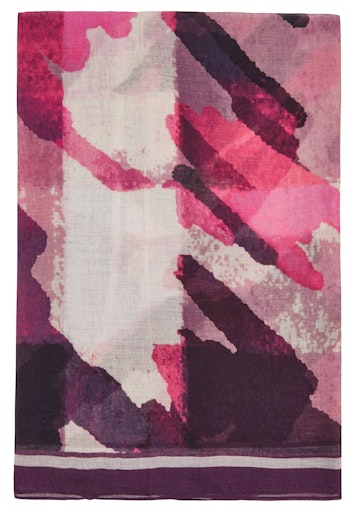 Rabe Large Square Scarf in Plum Abstract Print 55-222940