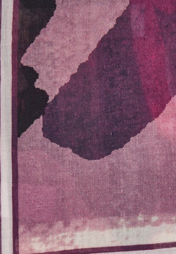 Rabe Large Square Scarf in Plum Abstract Print 55-222940