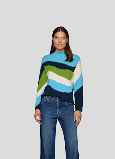 Rabe Colour Block Turtle Neck Sweater 55-223609