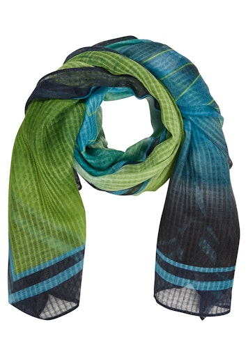 Rabe Green & Blue Large Square Scarf with “Spirit of Your Soul” Design 55-223941