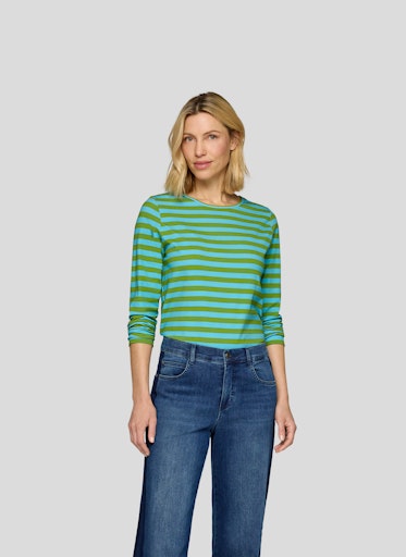 Rabe Fern Striped Crew Neck Cotton T-shirt 55-123350