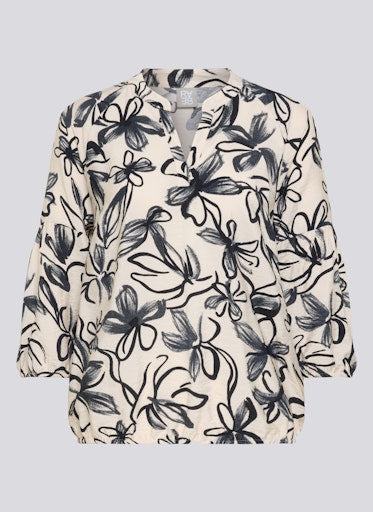 Rabe open neck floral print top 55-213100