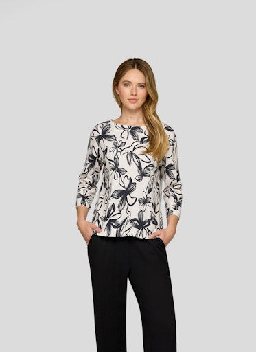 Rabe 3/4 sleeve floral print top 55-213351