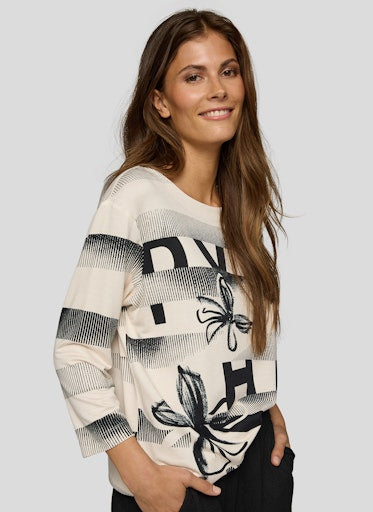Rabe 3/4 sleeve print top 55-213352