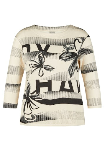 Rabe 3/4 sleeve print top 55-213352