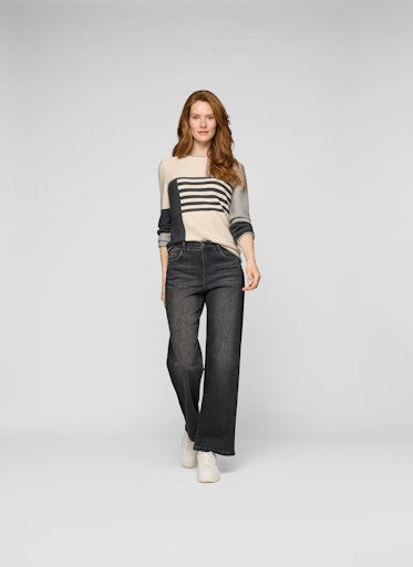 Rabe patterned and stripe sweater 55-121630