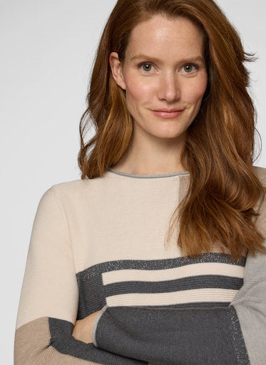 Rabe patterned and stripe sweater 55-121630