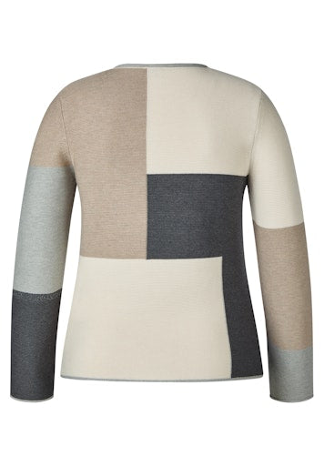 Rabe patterned and stripe sweater 55-121630