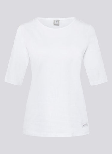 Rabe White Classic Cotton T-Shirt Round Neck Short Sleeve with Stretch 56-117330
