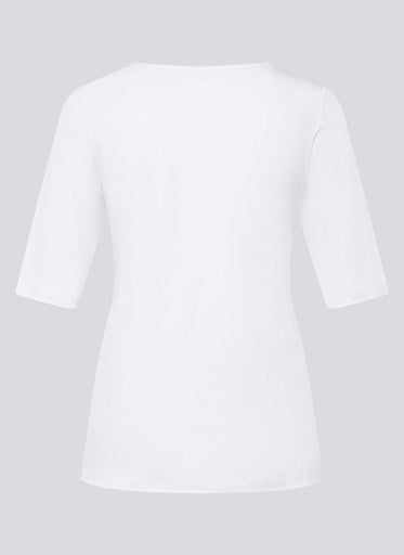 Rabe White Classic Cotton T-Shirt Round Neck Short Sleeve with Stretch 56-117330