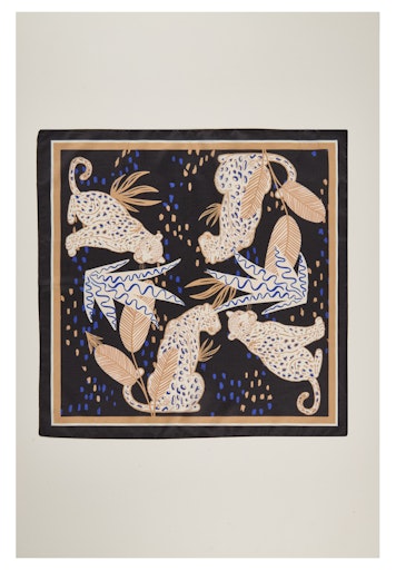 Rabe Black Leopard Print Square Scarf 56-118941