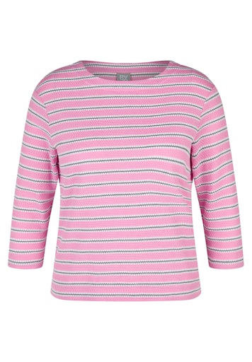 Rabe Crocus Stripe Top – Cotton Blend Crew Neck, 3/4 Sleeve 56-117382