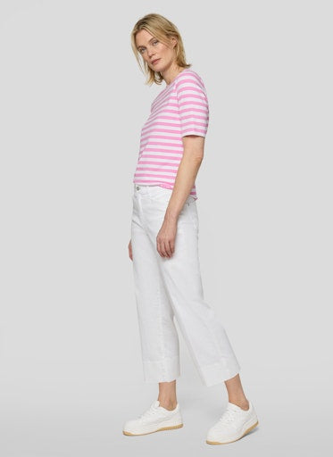 Rabe Crocus & White Stripe T-Shirt – Round Neck, Short Sleeve
