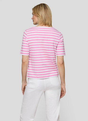 Rabe Crocus & White Stripe T-Shirt – Round Neck, Short Sleeve
