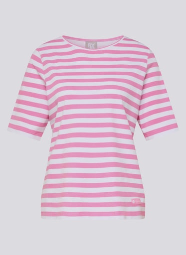 Rabe Crocus & White Stripe T-Shirt – Round Neck, Short Sleeve