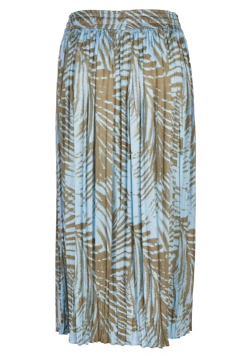 Rabe Azure Tropical Print Pleated Maxi Skirt