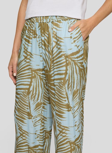 Rabe Azure Tropical Print Wide-Leg Trousers