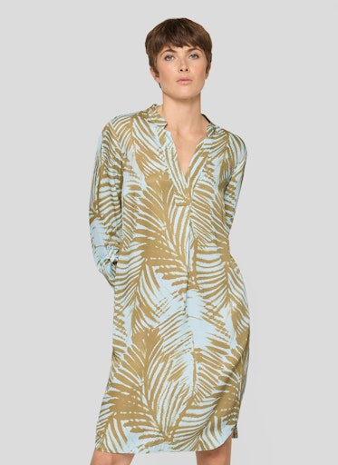 Rabe Azure Print Knee-Length V-Neck Tunic Dress