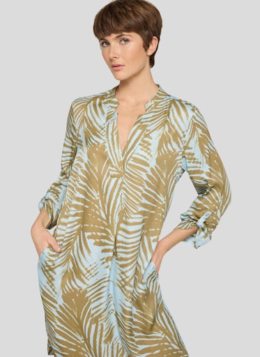 Rabe Azure Print Knee-Length V-Neck Tunic Dress