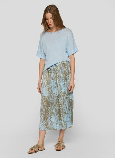 Rabe Azure Fine Knit Linen Crew Neck Sweater
