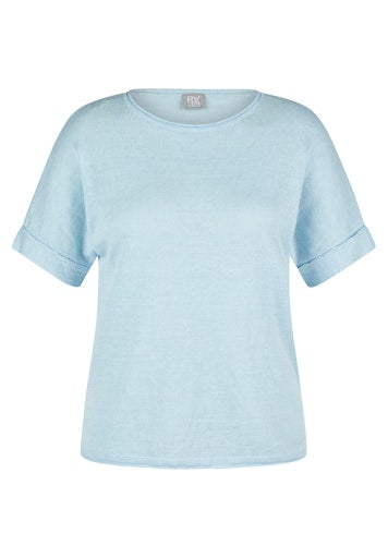 Rabe Azure Fine Knit Linen Crew Neck Sweater