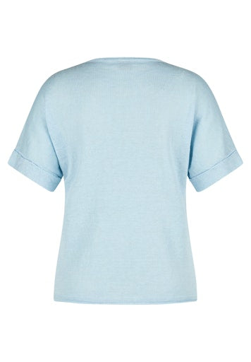 Rabe Azure Fine Knit Linen Crew Neck Sweater