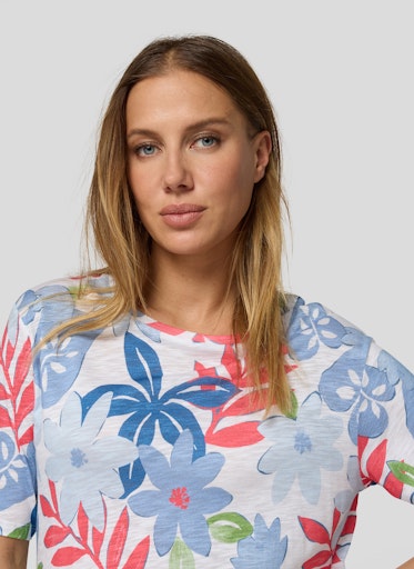 Rabe Azure Floral Leaf Print T-Shirt