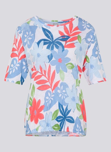 Rabe Azure Floral Leaf Print T-Shirt