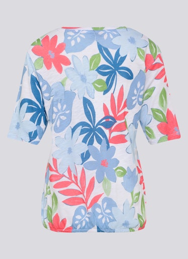 Rabe Azure Floral Leaf Print T-Shirt