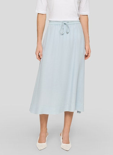 Rabe Light Blue Maxi Skirt Elasticated Drawstring Waist, Side Pockets