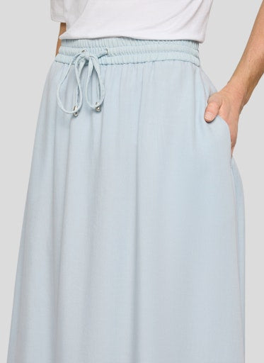 Rabe Light Blue Maxi Skirt Elasticated Drawstring Waist, Side Pockets