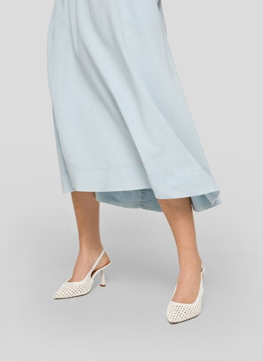 Rabe Light Blue Maxi Skirt Elasticated Drawstring Waist, Side Pockets