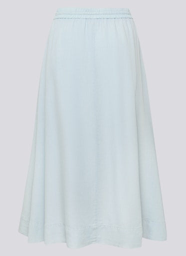 Rabe Light Blue Maxi Skirt Elasticated Drawstring Waist, Side Pockets
