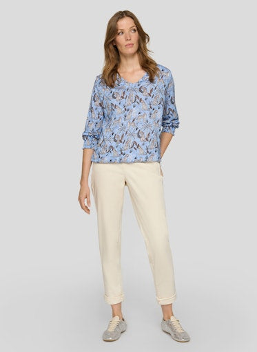 Rabe Ocean Leopard Print V‑Neck 3/4 Sleeve T‑Shirt 56-118359