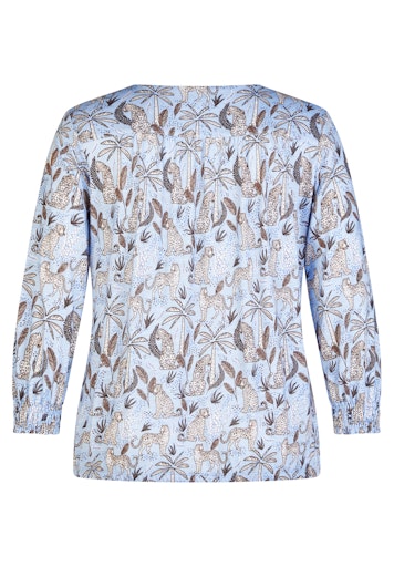 Rabe Ocean Leopard Print V‑Neck 3/4 Sleeve T‑Shirt 56-118359