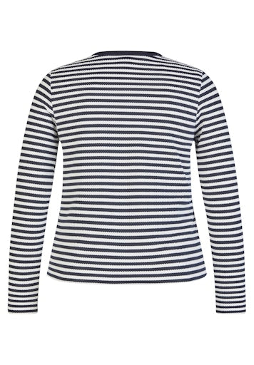 Rabe Blue & White Round Neck Long Sleeve Cardigan 56-114229