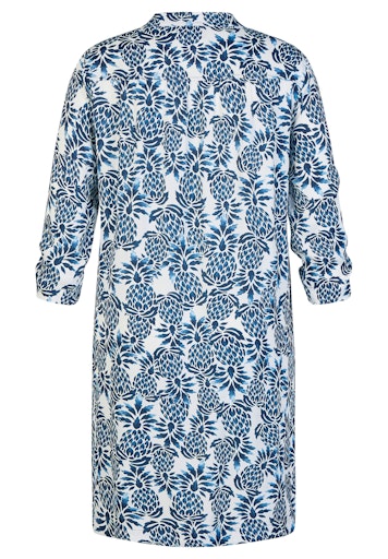 Rabe Blue & White Print V-Neck Tunic Dress