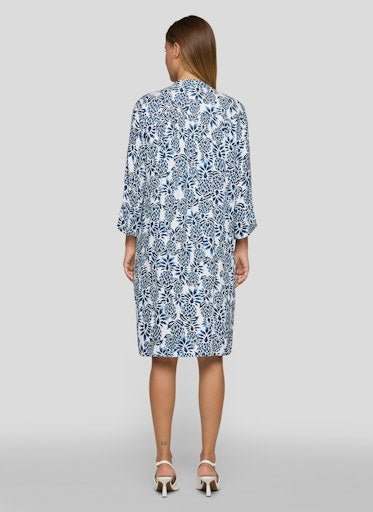 Rabe Blue & White Print V-Neck Tunic Dress