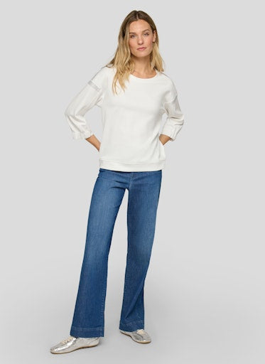 Rabe Natural 3/4 Sleeve Crew Neck Soft Stretch Sweatershirt 56-114321